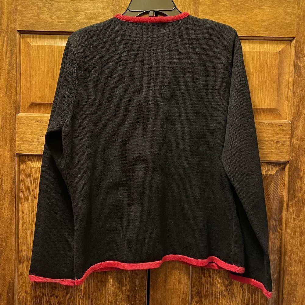 Christmas Cardigan Heirloom Collectibles‎ Collection LS Poinsettia PL EUC - Picture 2 of 8